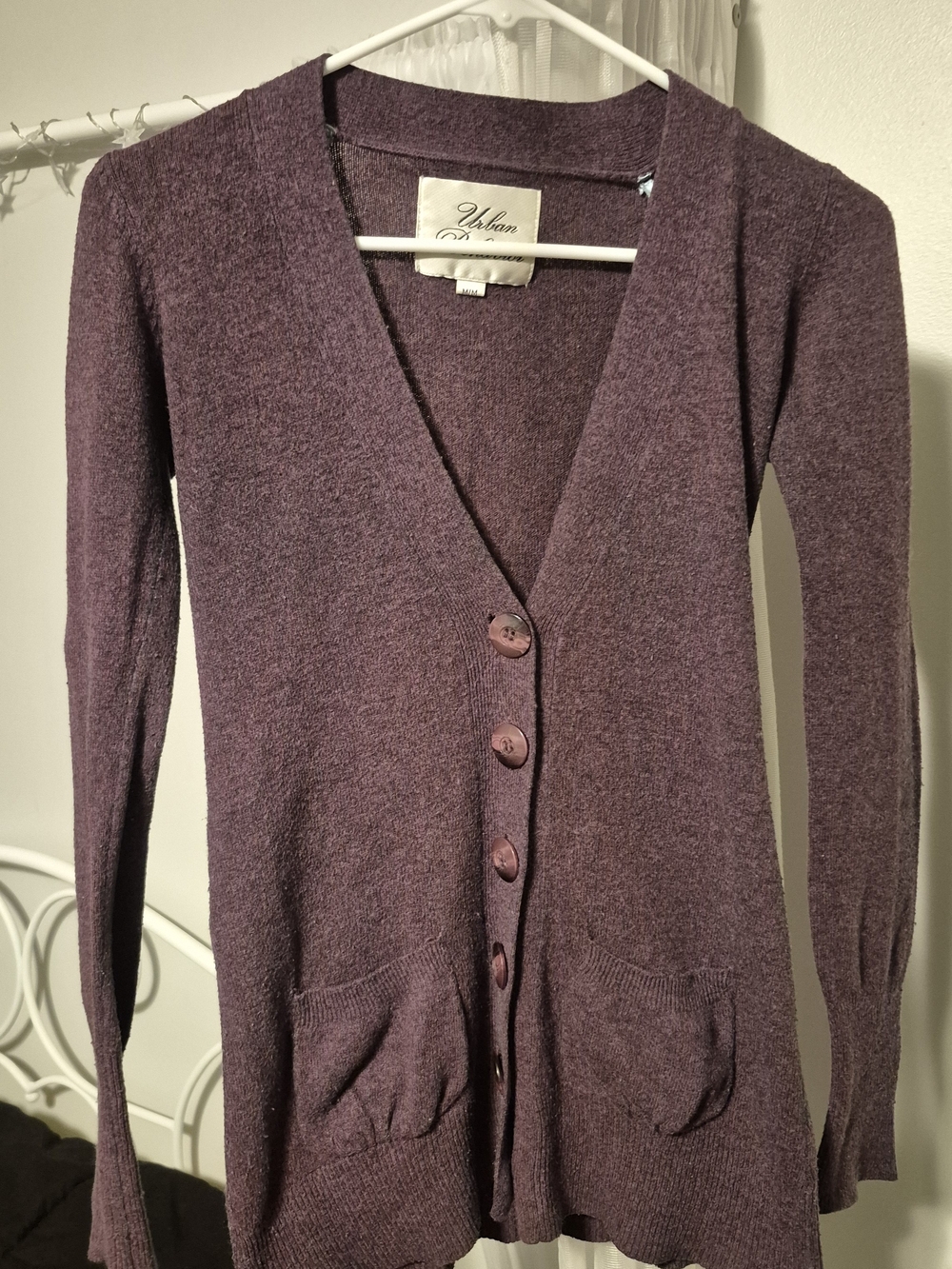 Urban Behavior Plum V-Neck Button Front Cardigan